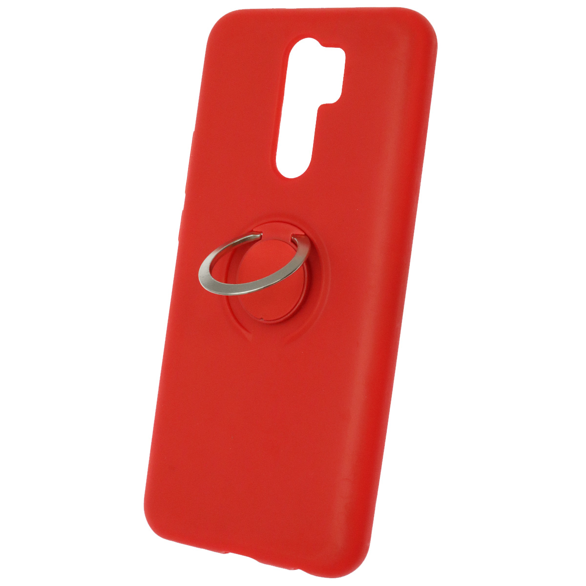 Чехол накладка RING для XIAOMI Redmi 9, силикон, кольцо держатель, цвет красный Чехол накладка RING для XIAOMI Redmi 9, силикон, кольцо держатель, цвет красный
