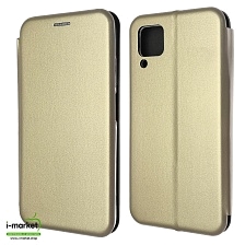 Чехол книжка STYLISH для HUAWEI P40 Lite, Nova 6 SE, Nova 7i, экокожа, визитница, цвет золотистый.