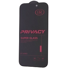 Защитное стекло Антишпион BRAUFFEN для APPLE iPhone 14 Pro (6.1"), цвет окантовки черный