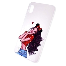 Чехол накладка для SAMSUNG Galaxy A10 (SM-A105), M10 (SM-M105), силикон, рисунок Девушка Маус.
