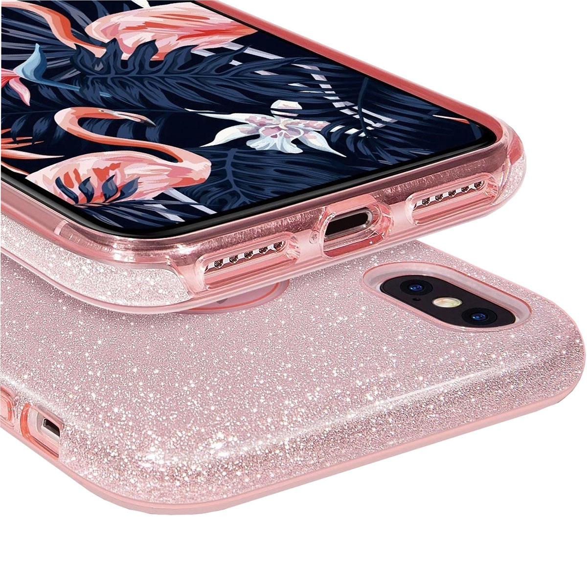 Чехол накладка Shine для APPLE iPhone XR, силикон, блестки, цвет розовый