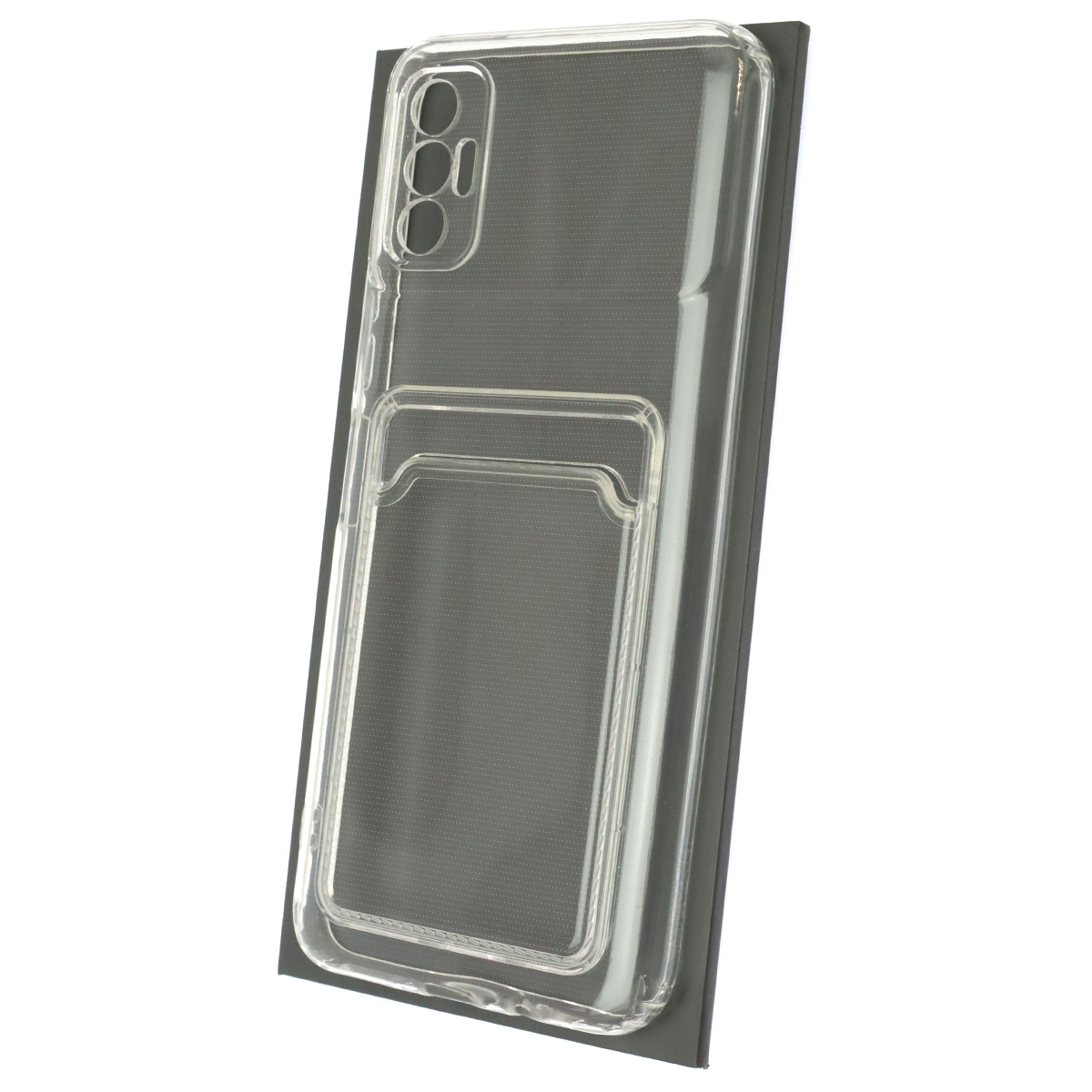 Чехол накладка CARD CASE для TECNO Spark 8P, силикон, отдел для карт, цвет прозрачный Чехол накладка CARD CASE для TECNO Spark 8P, силикон, отдел для карт, цвет прозрачный