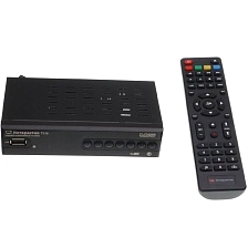 Цифровой эфирный приемник, ТВ приставка ИНТЕРАКТИВ Т110 DVB-T2/C, цвет черный Цифровой эфирный приемник, ТВ приставка ИНТЕРАКТИВ Т110 DVB-T2/C, цвет черный
