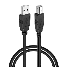 Кабель AM-BM (AM/BM) для принтера, сканера, USB 2.0, длина 1.5 метра, цвет черный