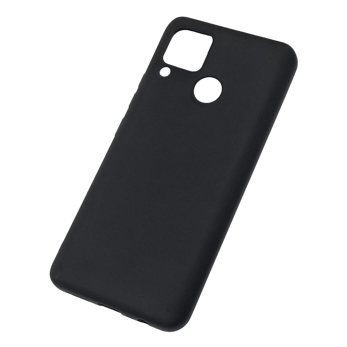 Чехол накладка SOFT TOUCH для Realme C15, силикон, матовый, цвет черный Чехол накладка SOFT TOUCH для Realme C15, силикон, матовый, цвет черный