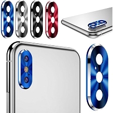 Защитный чехол для объектива задней камеры APPLE iPhone XS MAX (6.5"), цвет красный.