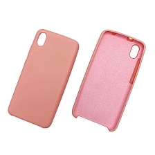 Чехол накладка Silicon Cover для XIAOMI Redmi 7A, силикон, бархат, цвет светло розовый | РЕТРО 2