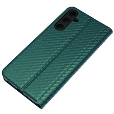 Чехол книжка CHESS для SAMSUNG Galaxy A16, текстура карбон, визитница, цвет темно зеленый Чехол книжка CHESS для SAMSUNG Galaxy A16, текстура карбон, визитница, цвет темно зеленый