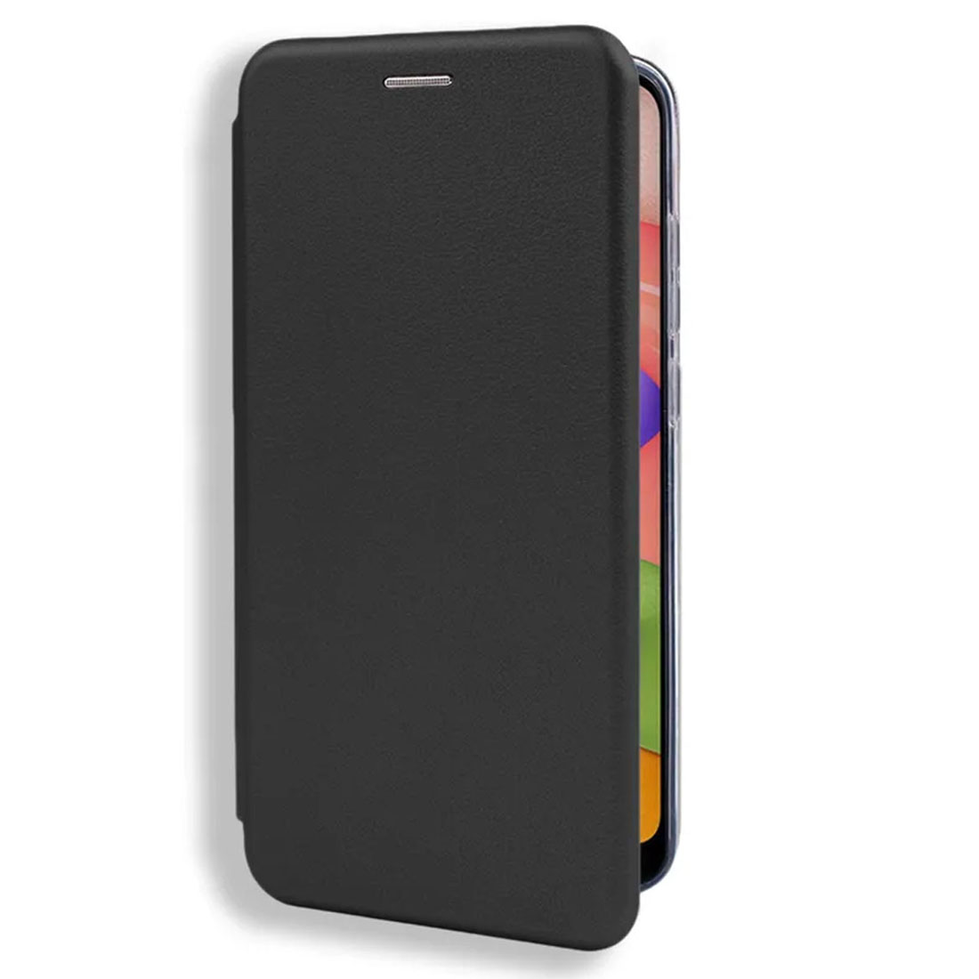 Чехол книжка для ITEL A70 4G, экокожа, визитница, цвет черный