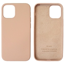 Чехол накладка Silicon Case для APPLE iPhone 12 mini (5.4"), силикон, бархат, цвет розовый песок Чехол накладка Silicon Case для APPLE iPhone 12 mini (5.4"), силикон, бархат, цвет розовый песок