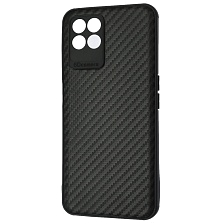 Чехол накладка 6D для Realme 8i, силикон, карбон, цвет черный Чехол накладка 6D для Realme 8i, силикон, карбон, цвет черный