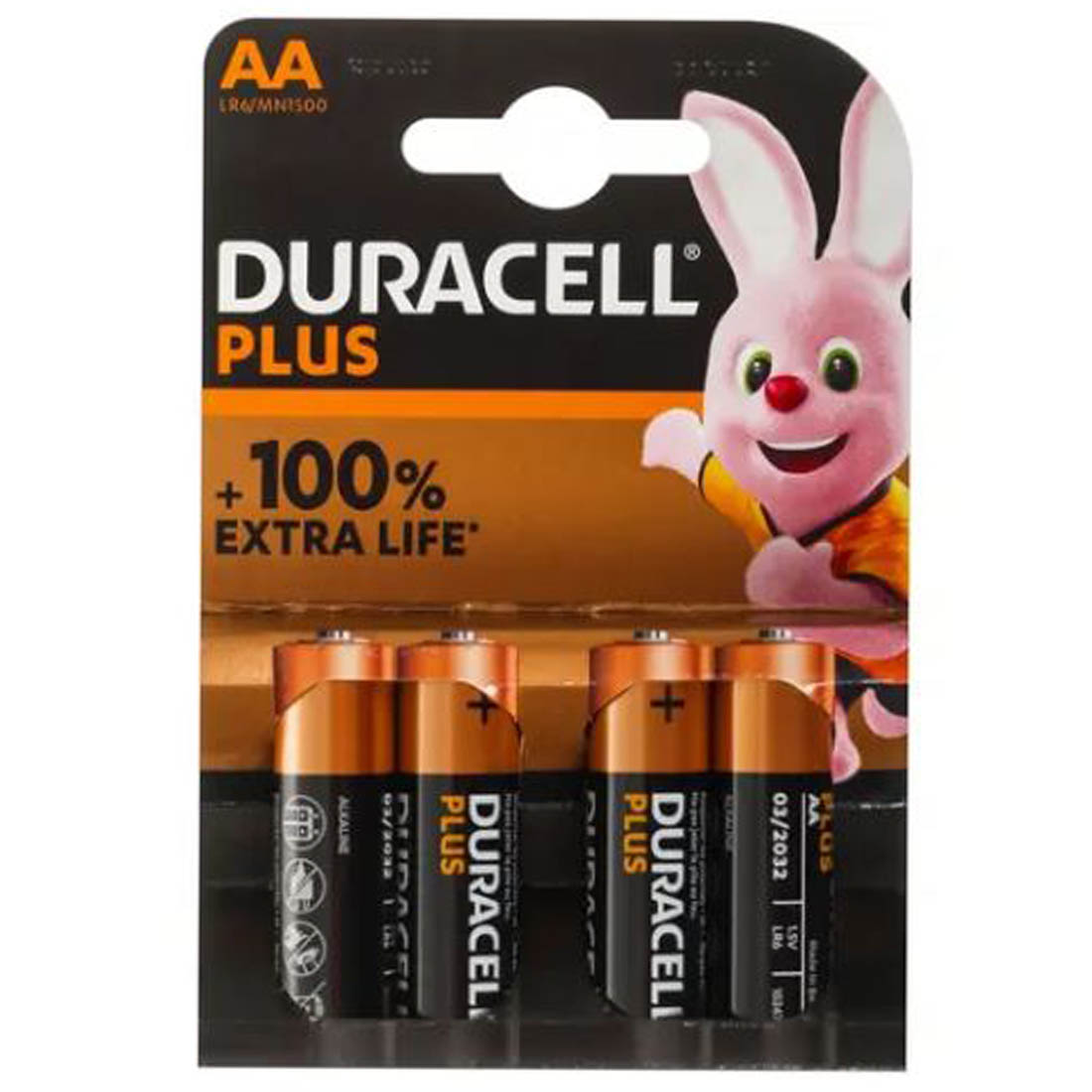 Батарейка Duracell Plus AA LR6-BL4 Alkaline 1.5V