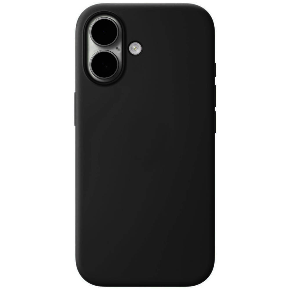 Чехол накладка Silicone Case для Apple iPhone 17, силикон, бархатная подложка, цвет черный