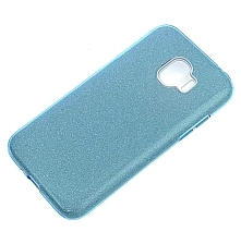 Чехол накладка Shine для SAMSUNG Galaxy J2 Pro 2018 (SM-J250), силикон, блестки, цвет голубой Чехол накладка Shine для SAMSUNG Galaxy J2 Pro 2018 (SM-J250), силикон, блестки, цвет голубой