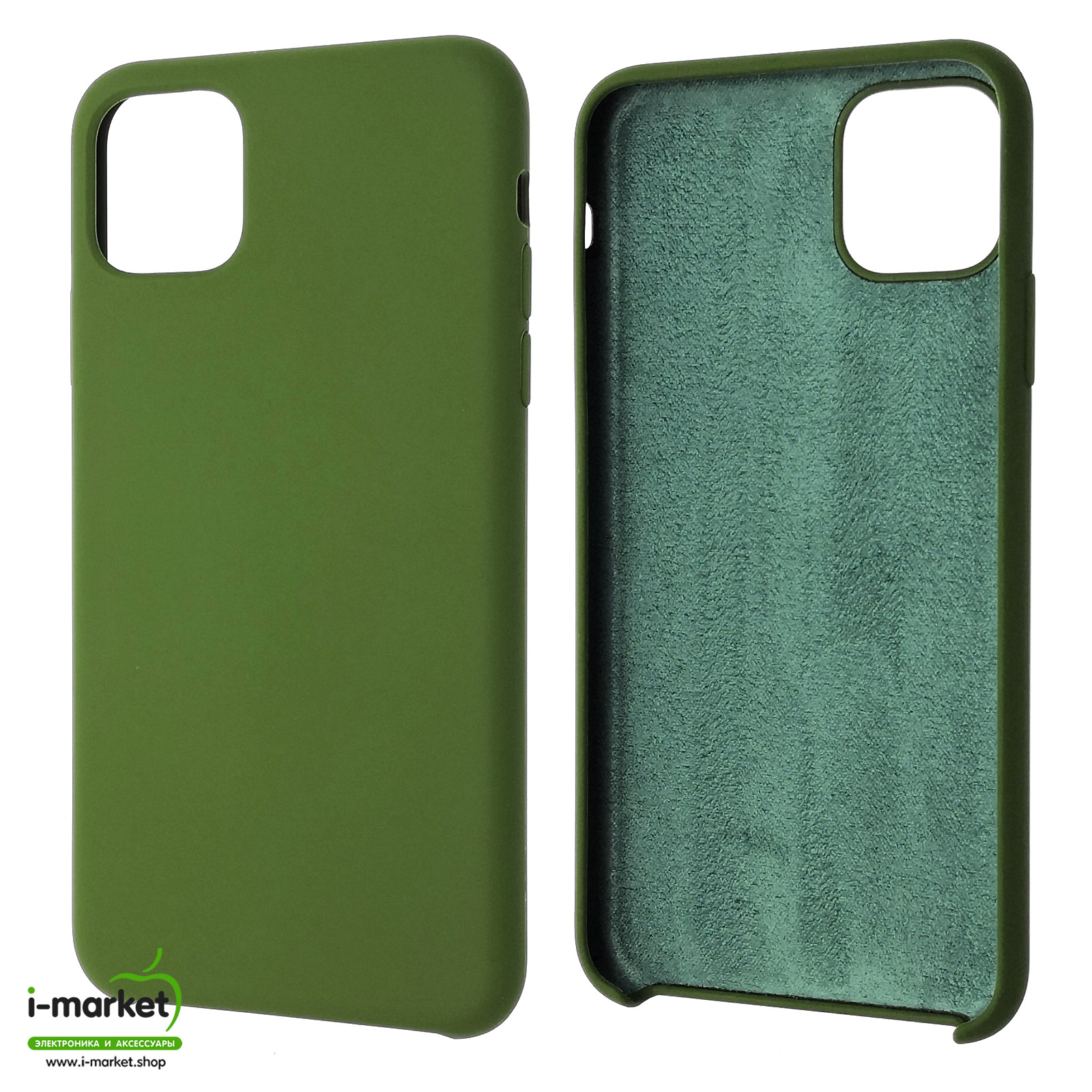 Чехол накладка Silicon Case для APPLE iPhone 11 Pro MAX 2019, силикон, бархат, цвет болотный Чехол накладка Silicon Case для APPLE iPhone 11 Pro MAX 2019, силикон, бархат, цвет болотный
