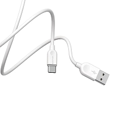 Кабель BOROFONE BX14 LinkJet USB Type C, длина 3 метра, силиконовая круглая оболочка, цвет белый Кабель BOROFONE BX14 LinkJet USB Type C, длина 3 метра, силиконовая круглая оболочка, цвет белый