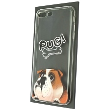 Чехол накладка для APPLE iPhone 7 Plus, iPhone 8 Plus, силикон, рисунок PUG