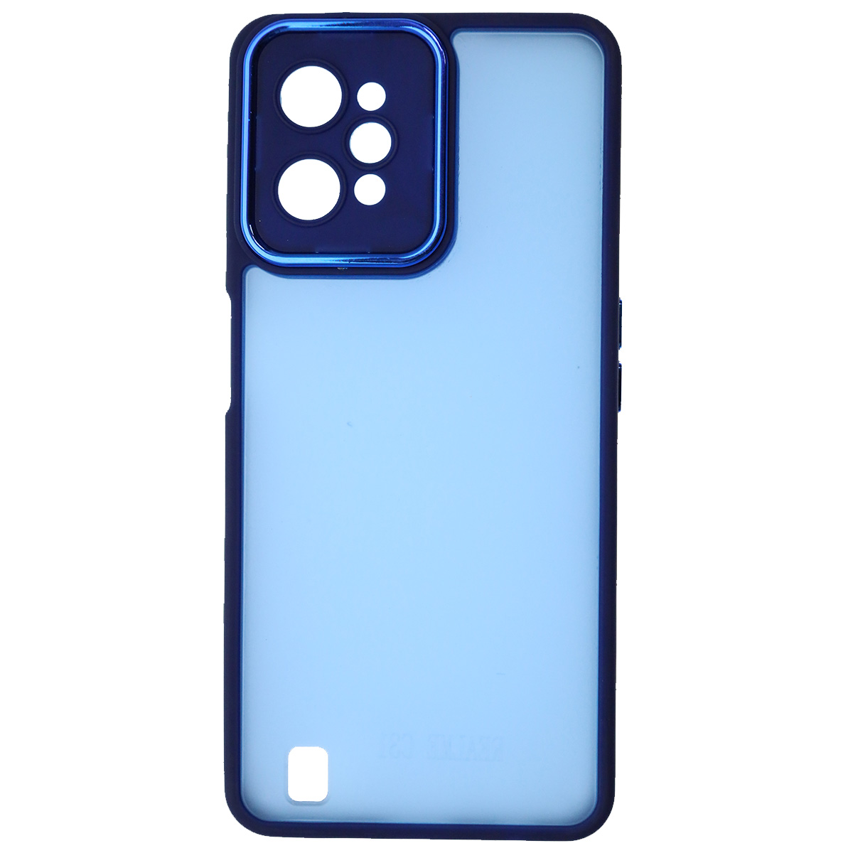 Чехол накладка KING для Realme C31, силикон, пластик, защита камеры, цвет окантовки темно синий Чехол накладка KING для Realme C31, силикон, пластик, защита камеры, цвет окантовки темно синий