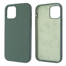 Чехол накладка Silicon Case для APPLE iPhone 12, iPhone 12 Pro, силикон, бархат, цвет темно бирюзовый Чехол накладка Silicon Case для APPLE iPhone 12, iPhone 12 Pro, силикон, бархат, цвет темно бирюзовый