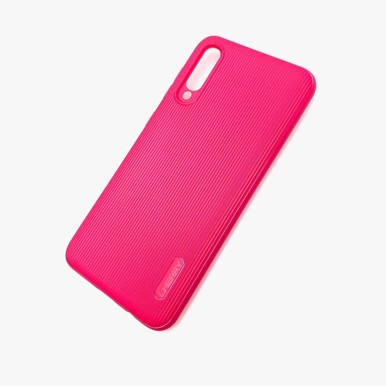 Чехол накладка Cherry для SAMSUNG Galaxy A50 (SM-A505), A30s (SM-A307), A50s (SM-A507), силикон, полоски, цвет малиновый.
