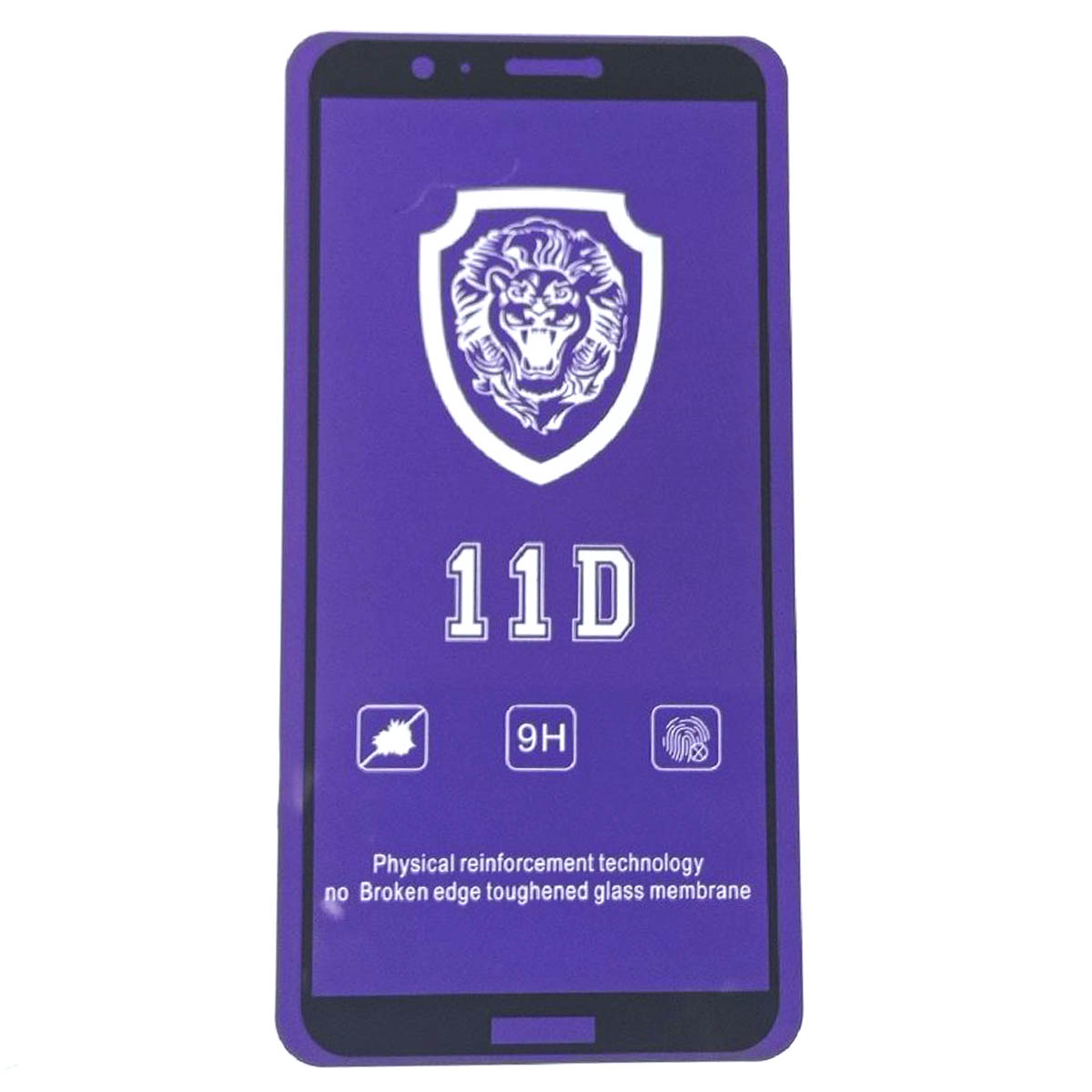 Защитное стекло 11D LION FULL GLUE для HUAWEI Honor 7A, 7S, Y5 2018, Y5 Lite, цвет окантовки черный