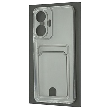 Чехол накладка CARD CASE для Realme C55, силикон, отдел для карт, цвет прозрачный Чехол накладка CARD CASE для Realme C55, силикон, отдел для карт, цвет прозрачный