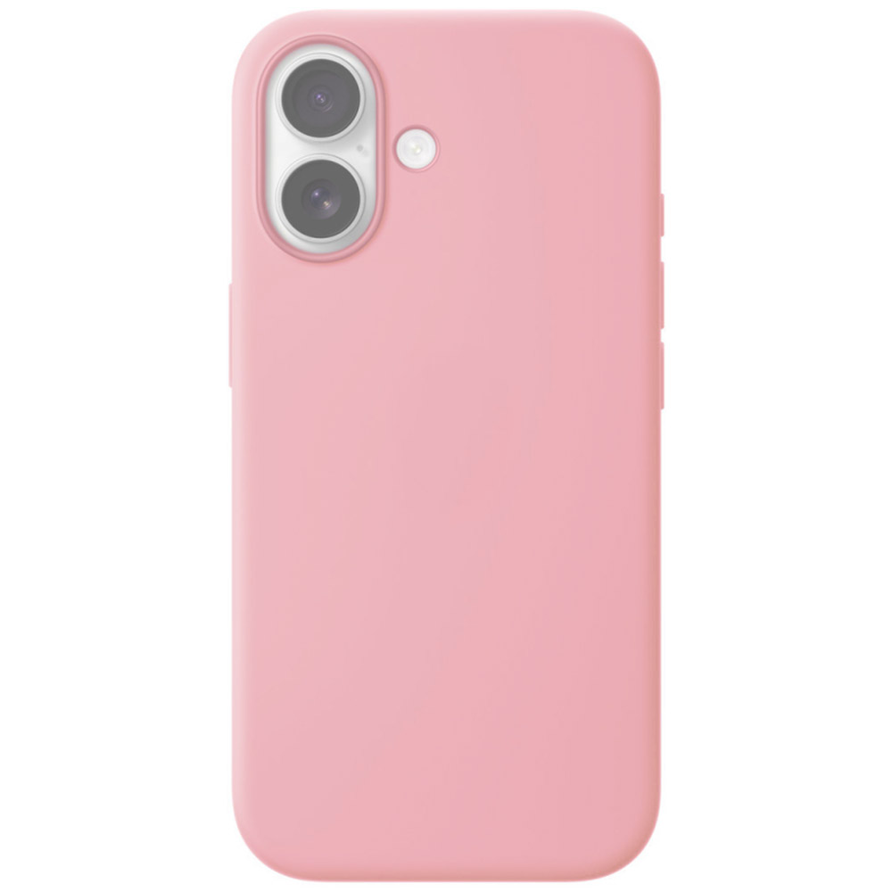 Чехол накладка Silicone Case для Apple iPhone 17, силикон, бархатная подложка, цвет розовый