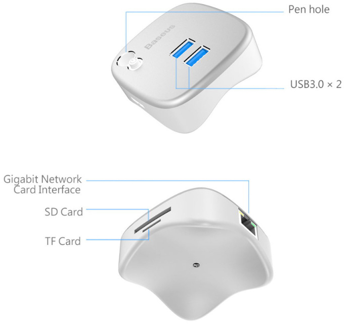 USB-концентратор (ХАБ) "Baseus" Strength faction expansion dock цвет серебристый. USB-концентратор (ХАБ) "Baseus" Strength faction expansion dock цвет серебристый.