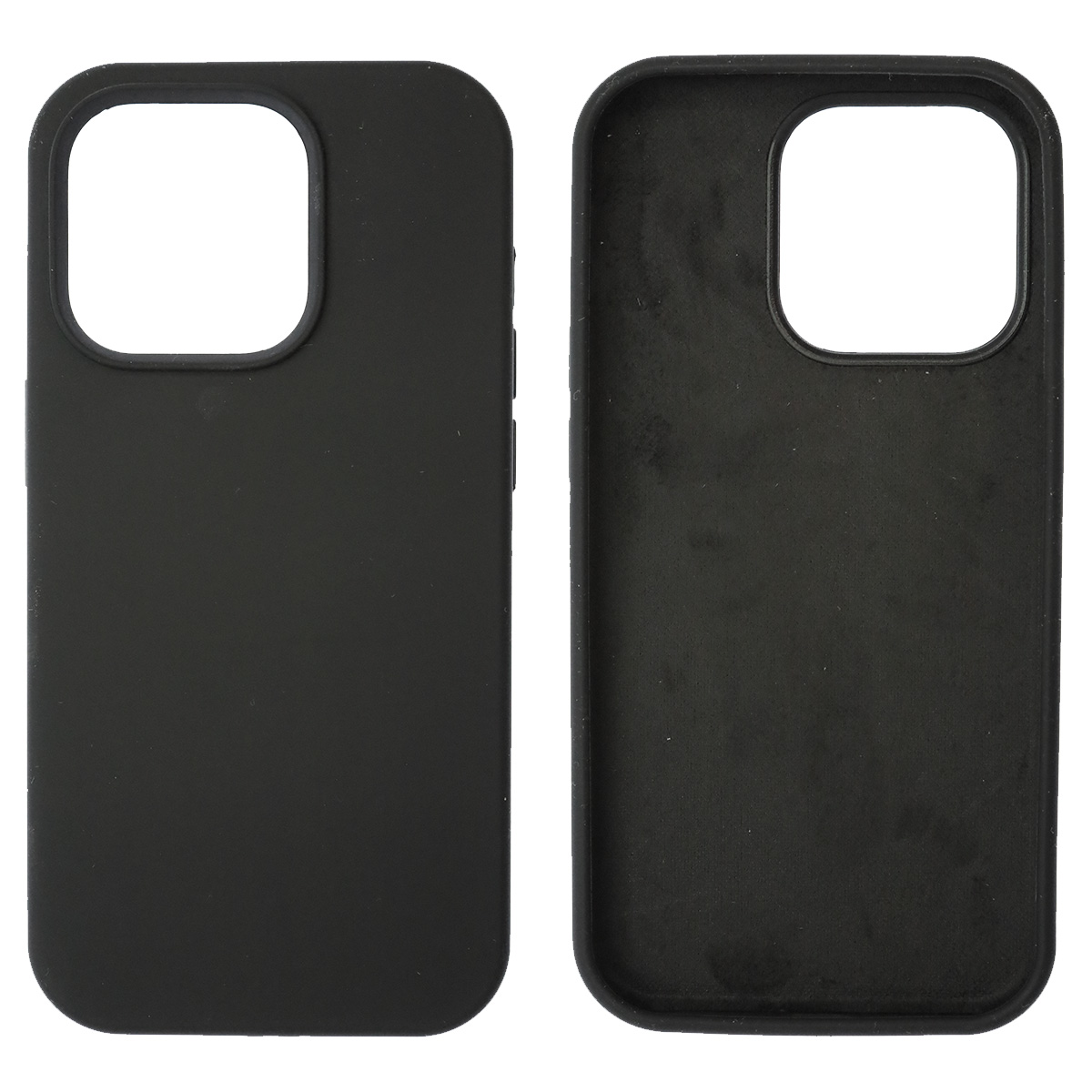 Чехол накладка Silicon Case для APPLE iPhone 14 Pro (6.1"), силикон, бархат, цвет черный