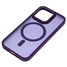 Чехол накладка Camelia с поддержкой MagSafe для APPLE iPhone 15 Pro, силикон, матовый, цвет темно фиолетовый Чехол накладка Camelia с поддержкой MagSafe для APPLE iPhone 15 Pro, силикон, матовый, цвет темно фиолетовый