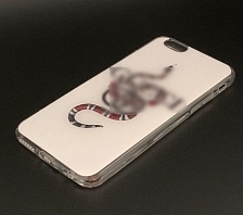 Чехол накладка для APPLE iPhone 6, 6S, силикон, рисунок Гуччи королевская змея.