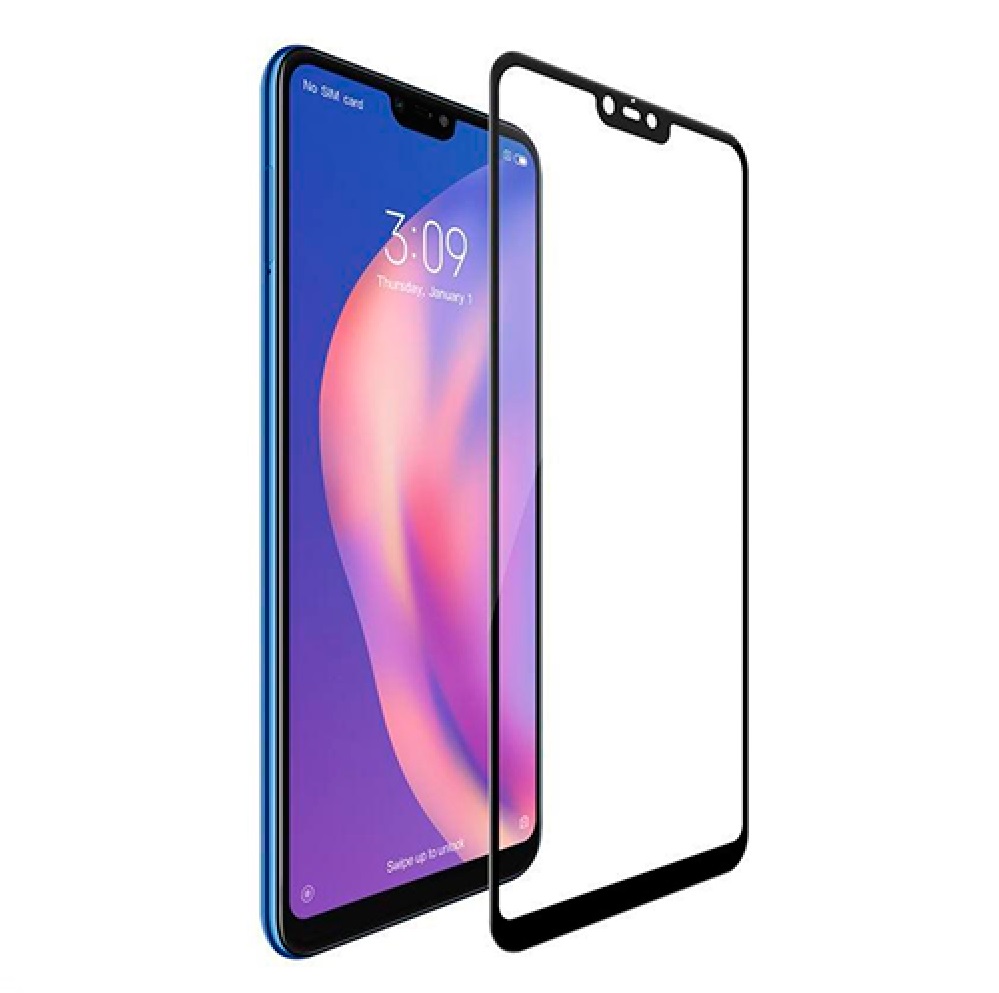 Защитное стекло "5D" Full Glue для XIAOMI Mi8 / Mi 8 Lite, цвет канта черный.
