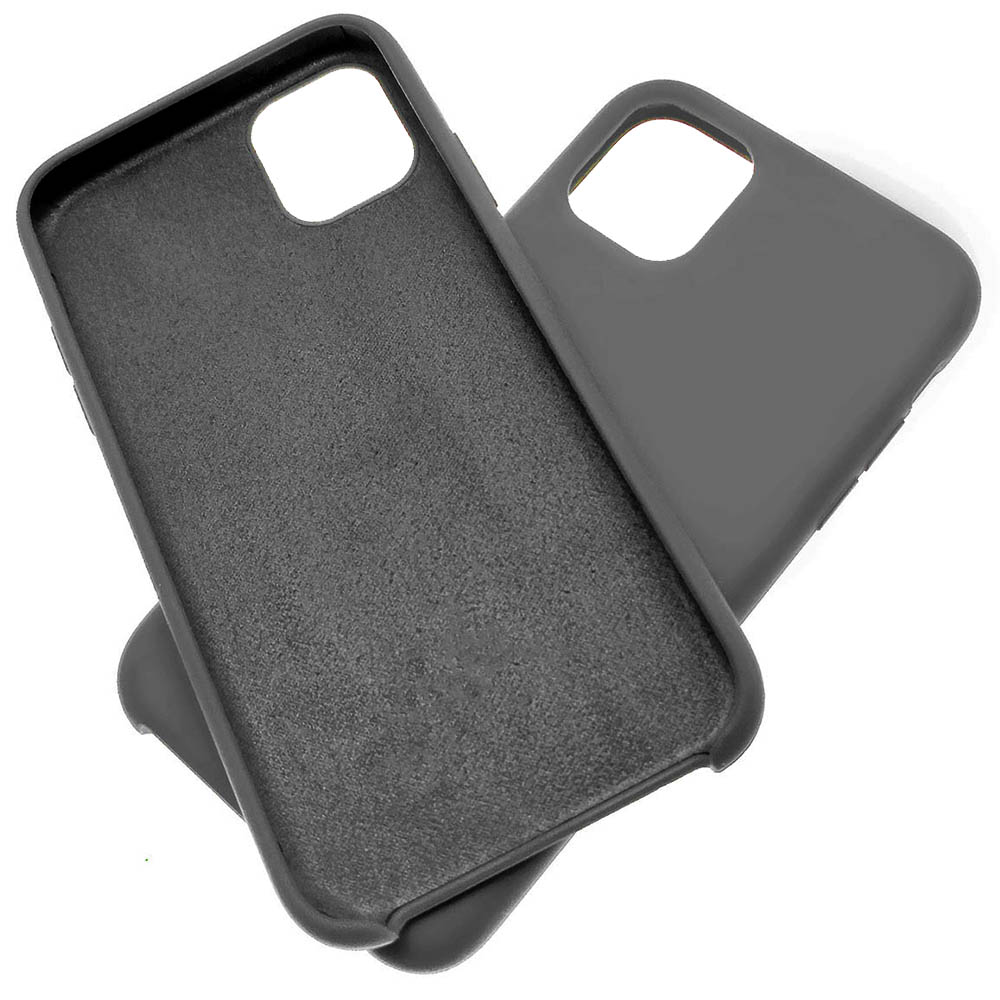 Чехол накладка Silicon Case для APPLE iPhone 11, силикон, бархат, цвет космический серый Чехол накладка Silicon Case для APPLE iPhone 11, силикон, бархат, цвет космический серый