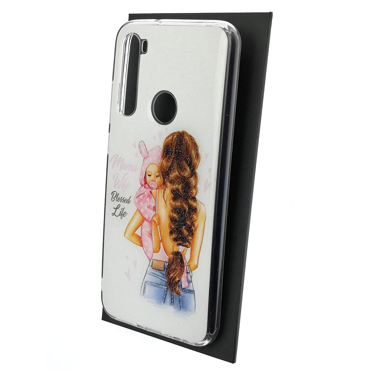 Чехол накладка для XIAOMI Redmi Note 8, силикон, глянцевый, блестки, рисунок Mama wibe Blessed Life Чехол накладка для XIAOMI Redmi Note 8, силикон, глянцевый, блестки, рисунок Mama wibe Blessed Life