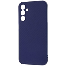 Чехол накладка для SAMSUNG Galaxy A15, защита камеры, силикон, карбон, цвет темно синий