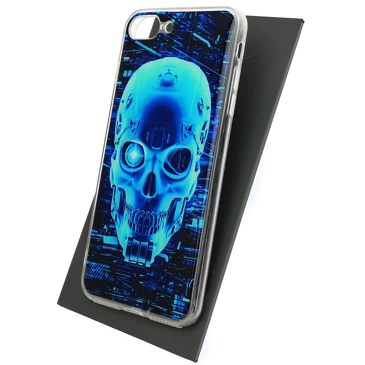 Чехол накладка для APPLE iPhone 7 Plus, iPhone 8 Plus, силикон, глянцевый, рисунок Техно Череп Чехол накладка для APPLE iPhone 7 Plus, iPhone 8 Plus, силикон, глянцевый, рисунок Техно Череп