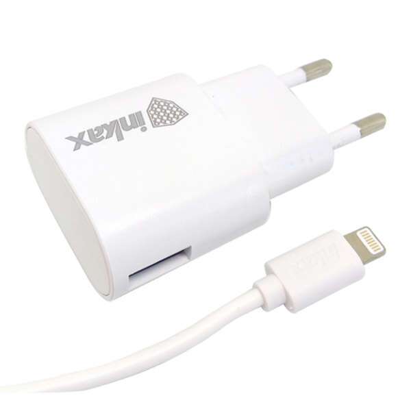 СЗУ "Inkax" 5V - 1000mA CD-08-IP + USB кабель Apple lightning 8 pin цвет белый. СЗУ "Inkax" 5V - 1000mA CD-08-IP + USB кабель Apple lightning 8 pin цвет белый.