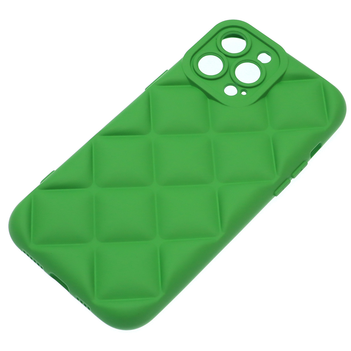 Чехол накладка для APPLE iPhone 13 Pro Max (6.7"), силикон, 3D ромб, цвет зеленый Чехол накладка для APPLE iPhone 13 Pro Max (6.7"), силикон, 3D ромб, цвет зеленый