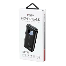 Внешний портативный аккумулятор, Power Bank YESIDO YP40, 10000 mAh, LED дисплей, цвет черный Внешний портативный аккумулятор, Power Bank YESIDO YP40, 10000 mAh, LED дисплей, цвет черный