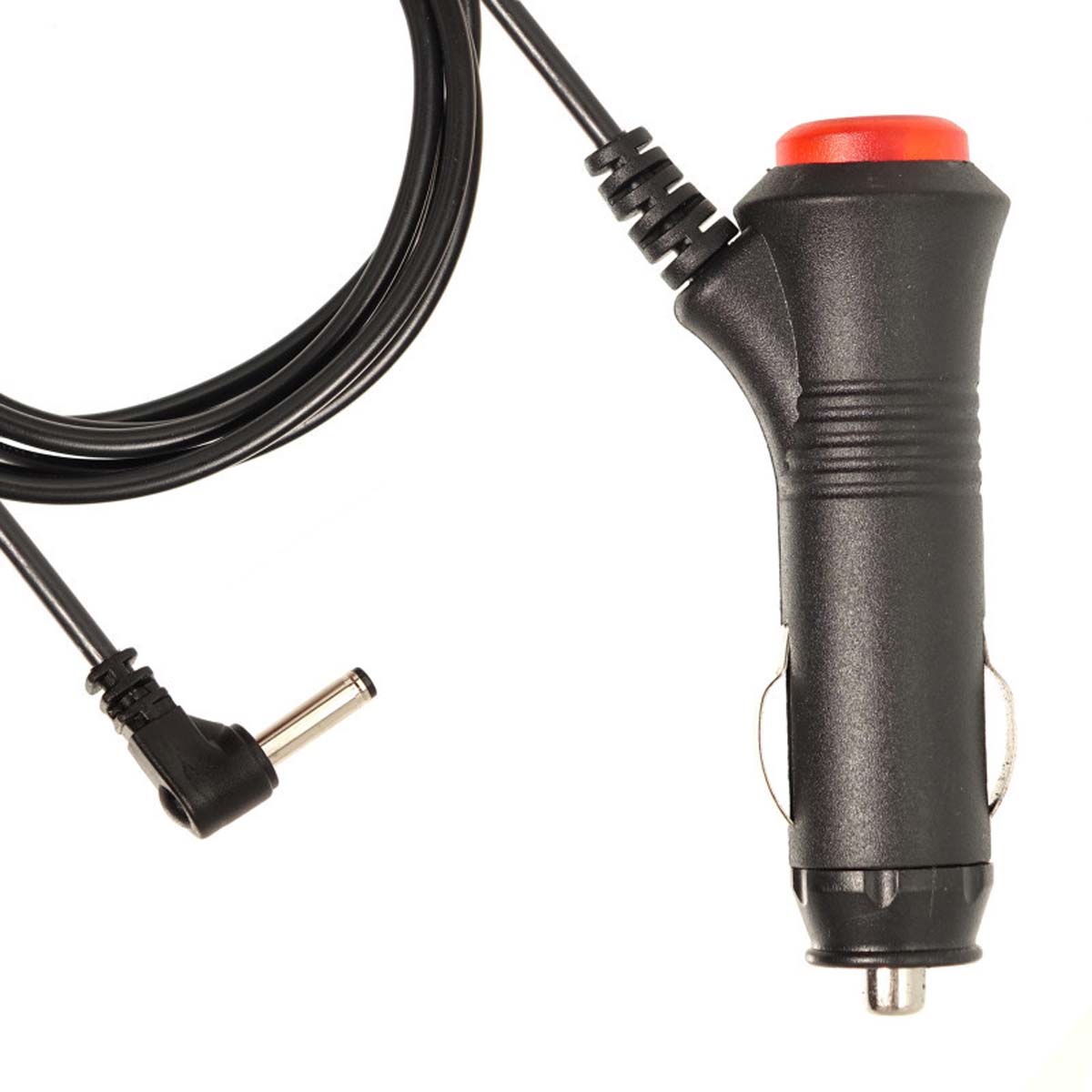 АЗУ (Автомобильное зарядное устройство) LP8 35, 12V-2A, угловой штекер 3.5x1.35, с кнопкой включения, длина 1.2 метра, цвет черный