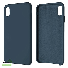 Чехол накладка Silicon Case для APPLE iPhone XS MAX, силикон, бархат, цвет серо синий Чехол накладка Silicon Case для APPLE iPhone XS MAX, силикон, бархат, цвет серо синий