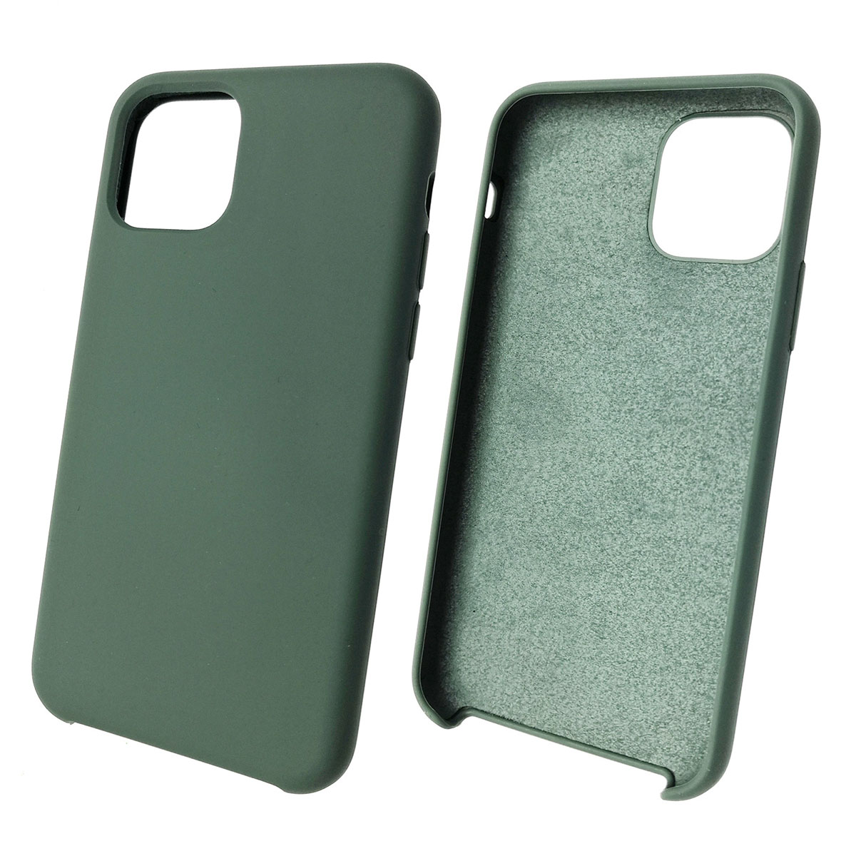 Чехол накладка Silicon Case для APPLE iPhone 11 Pro, силикон, бархат, цвет тихий зеленый. Чехол накладка Silicon Case для APPLE iPhone 11 Pro, силикон, бархат, цвет тихий зеленый.