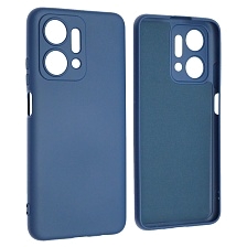 Чехол накладка NANO для Honor X7a, Honor X7a Plus, защита камеры, силикон, бархат, цвет темно синий