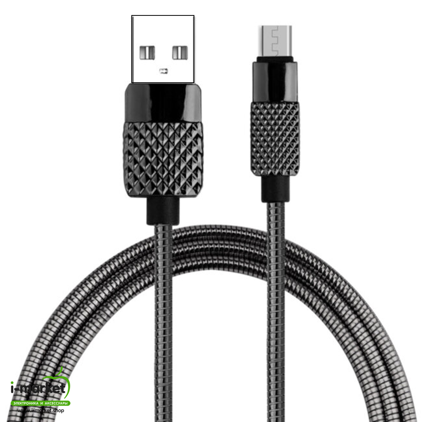 AWEI CL-88 METAL кабель Micro USB, 2.4A, длина 1 метр, цвет черный.