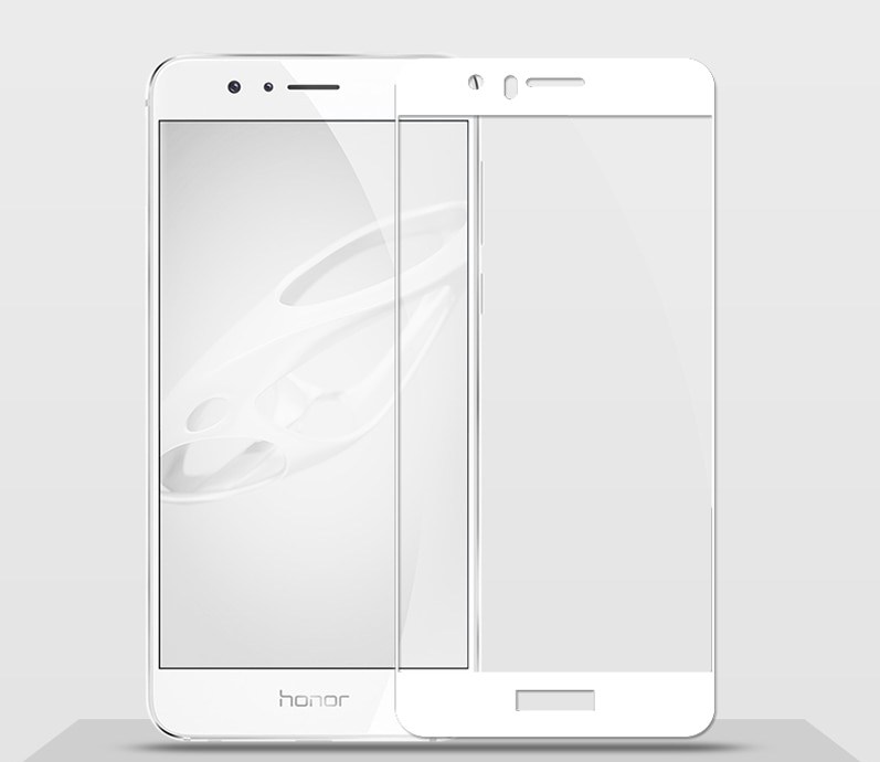 Защитное стекло "5D" GLASS FULL GLUE для HUAWEI Honor 8C, цвет канта белый.