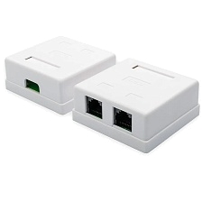 Розетка ATcom AT15254 на 2 порта накладная UTP, RJ45, цвет белый