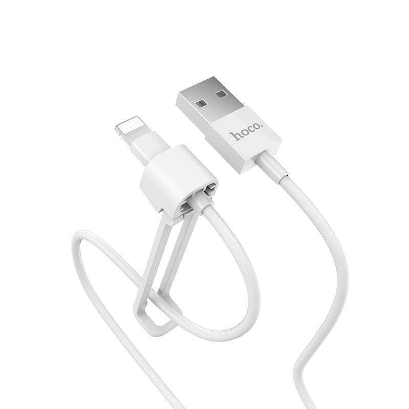 HOCO X31 зарядный дата кабель USB на Lightning 1м с подставкой ток 2.1А быстрая зарядка ABS+TPE материалы, цвет белый. HOCO X31 зарядный дата кабель USB на Lightning 1м с подставкой ток 2.1А быстрая зарядка ABS+TPE материалы, цвет белый.