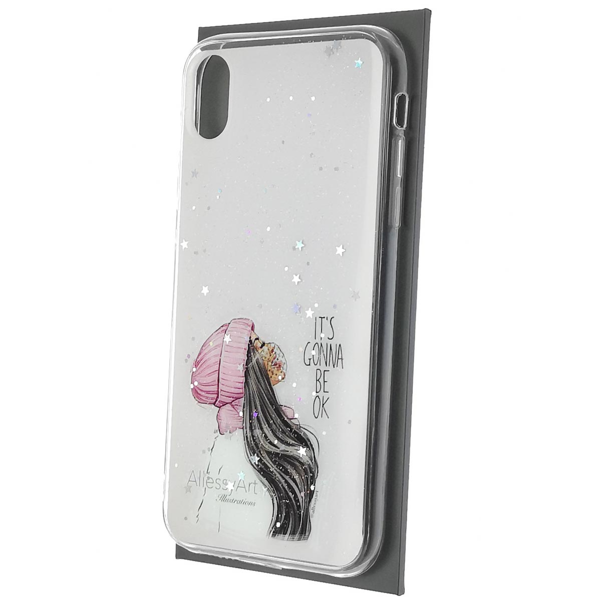 Чехол накладка Vinil для APPLE iPhone XR, силикон, блестки, глянцевый, рисунок It's Gonna Be OK Чехол накладка Vinil для APPLE iPhone XR, силикон, блестки, глянцевый, рисунок It's Gonna Be OK