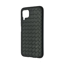 Чехол накладка для HUAWEI P40 Lite, Nova 6 SE, Nova 7i, силикон, плетение, цвет черный.