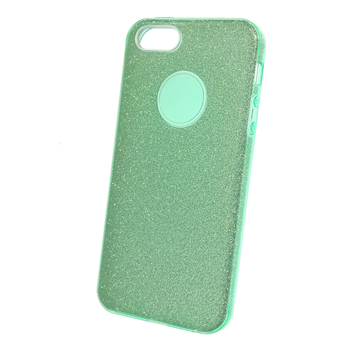 Чехол накладка Shine для APPLE iPhone 5G, 5S, SE, силикон, блестки, цвет зеленый Чехол накладка Shine для APPLE iPhone 5G, 5S, SE, силикон, блестки, цвет зеленый